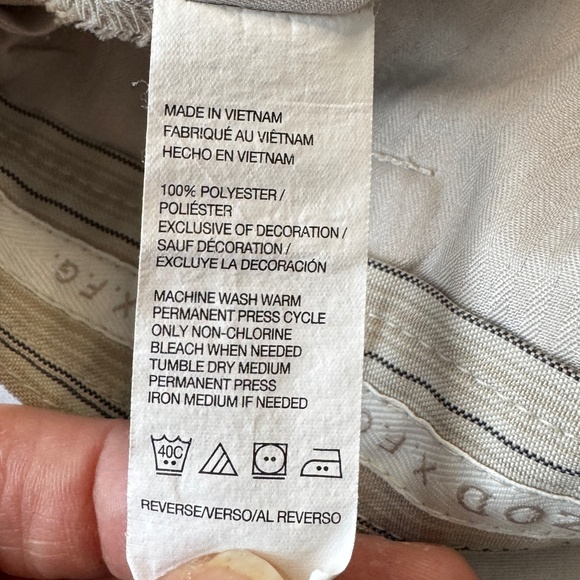 Izod XFG Men's 40 Lightweight Striped Golf Shorts Beige/Tan Outdoor Performance - Picture 8 of 14